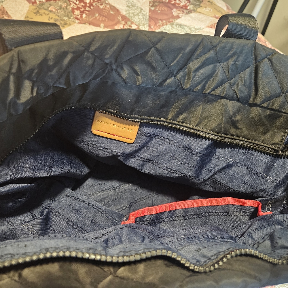 Tommy Hilfiger Quilted Black Tote Bag